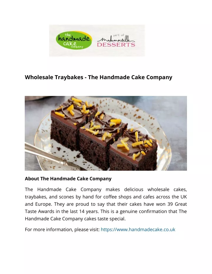 wholesale traybakes the handmade cake company