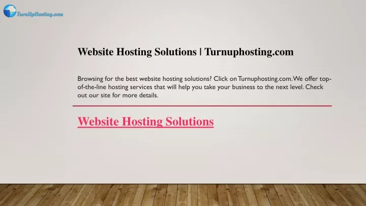 website hosting solutions turnuphosting