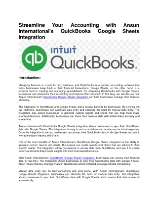 What is the best time to do quickbooks google sheets integration?