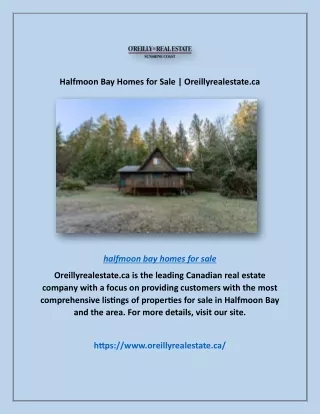Halfmoon Bay Homes for Sale | Oreillyrealestate.ca
