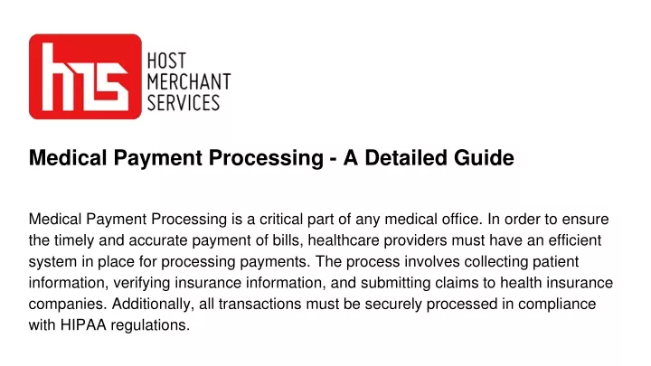 medical payment processing a detailed guide