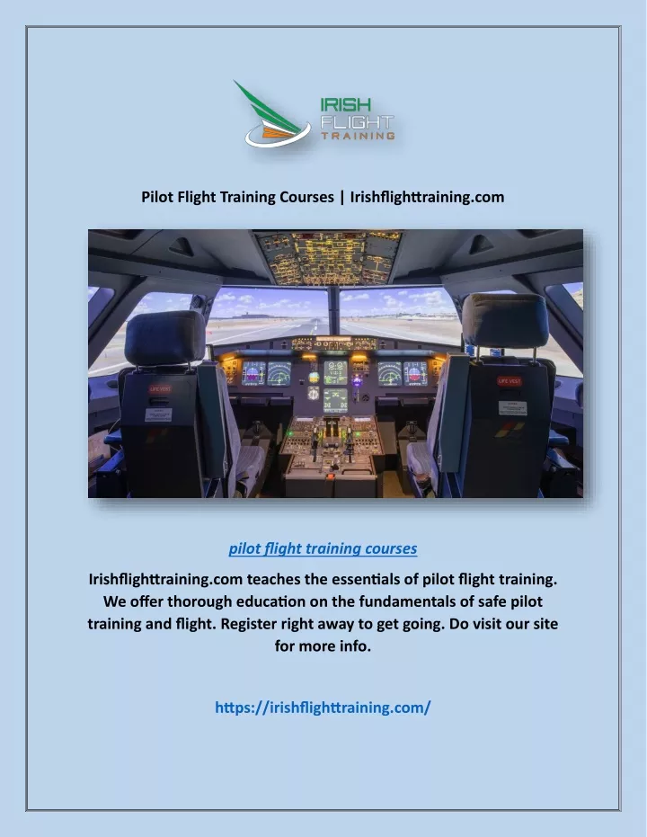 pilot flight training courses irishflighttraining