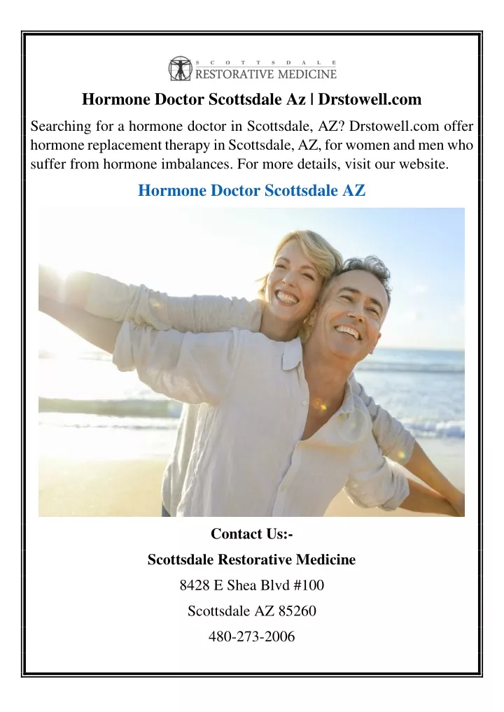 hormone doctor scottsdale az drstowell com