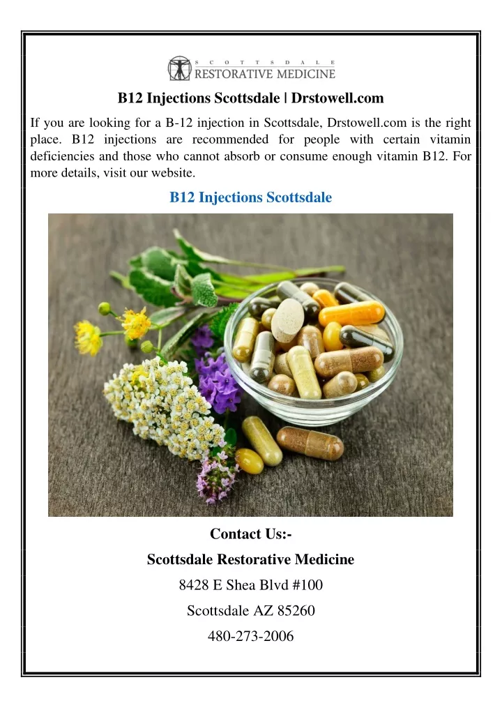 b12 injections scottsdale drstowell com