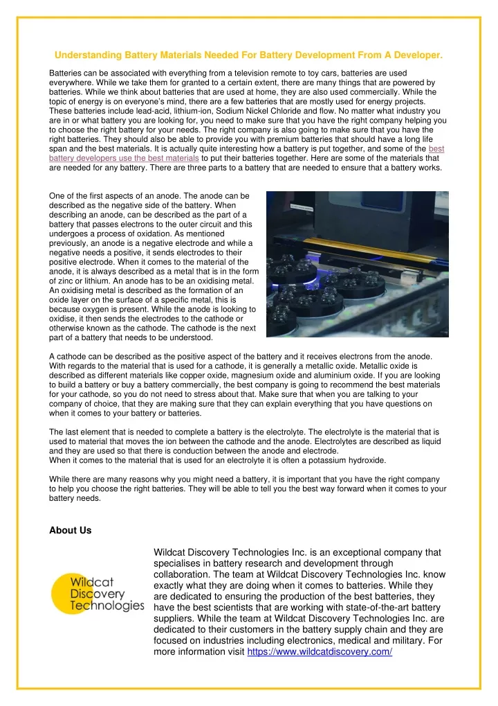 understanding battery materials needed