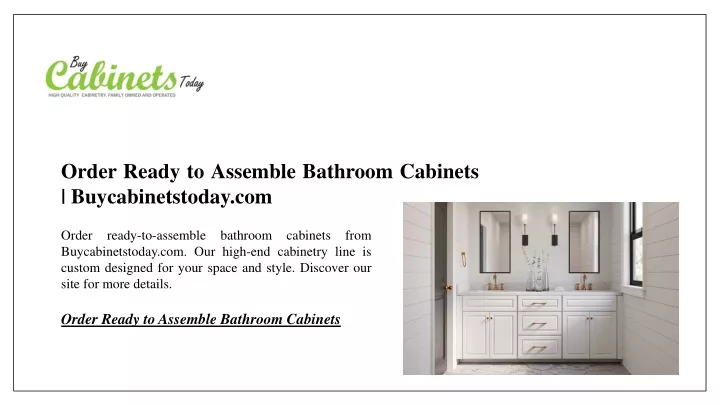 order ready to assemble bathroom cabinets