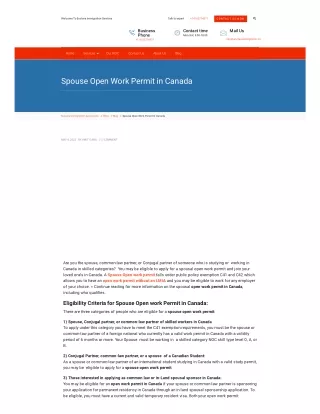 Able to Apply for in Canada Spouse Open Work Permit