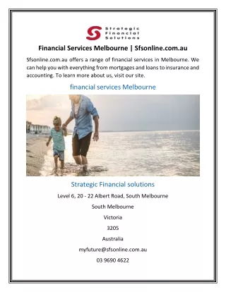 Financial Services Melbourne | Sfsonline.com.au