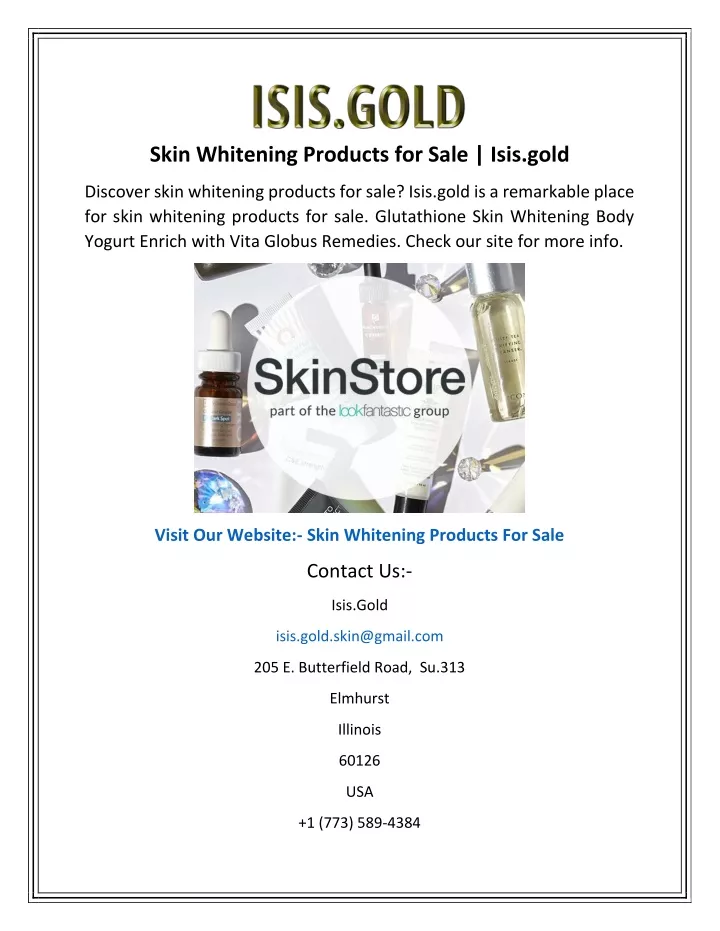skin whitening products for sale isis gold