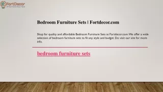 Bedroom Furniture Sets  Fortdecor.com