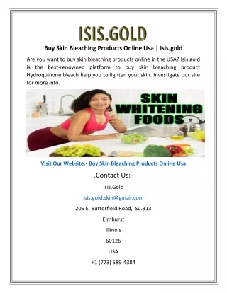 Buy Skin Bleaching Products Online Usa  Isis.gold