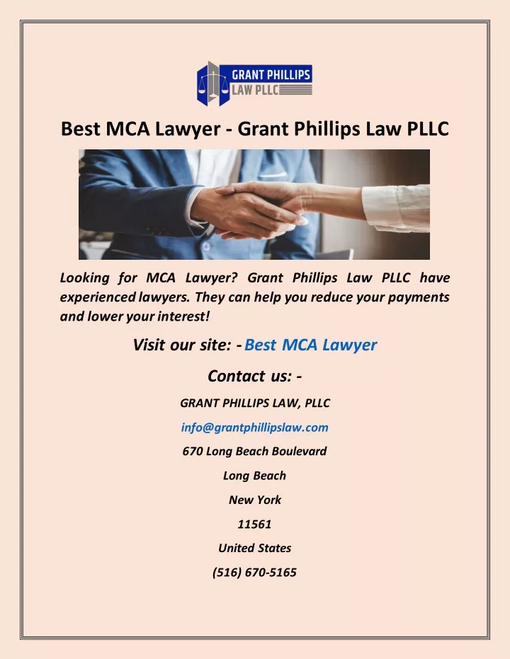 best mca lawyer grant phillips law pllc