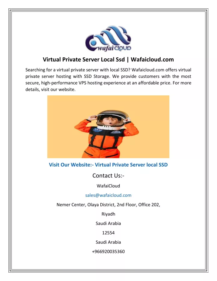 virtual private server local ssd wafaicloud com