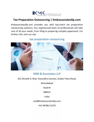 Tax Preparation Outsourcing | Kmkassociatesllp.com