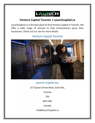 Venture Capital Toronto | Launchcapital.ca