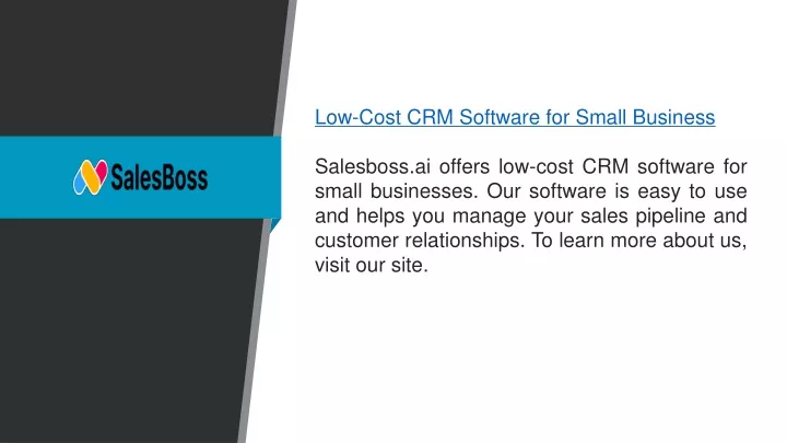 low cost crm software for small business