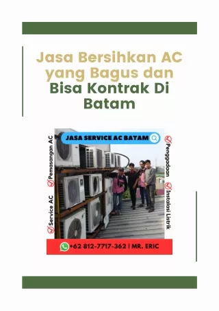 Jasa Bersihkan AC yang Bagus dan Bisa Kontrak Di Batam