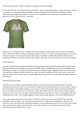purchasing a swimsuit a guide for women
