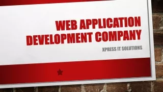 web application development company