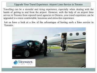 Airport Limo Service in Toronto - Skyway City Limo