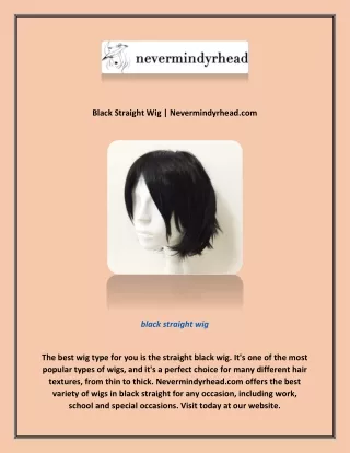 Black Straight Wig | Nevermindyrhead.com