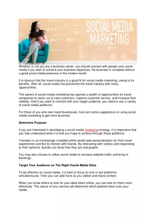 Ways To Use Social Media Marketing For A Travel Business