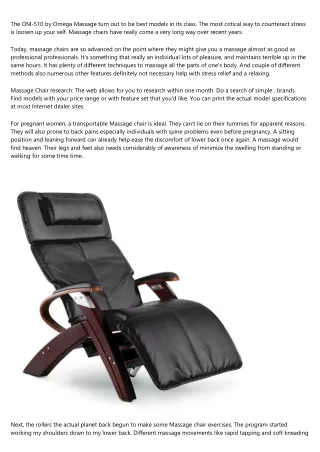 The Sanyo Dr 7700 Massage Chair