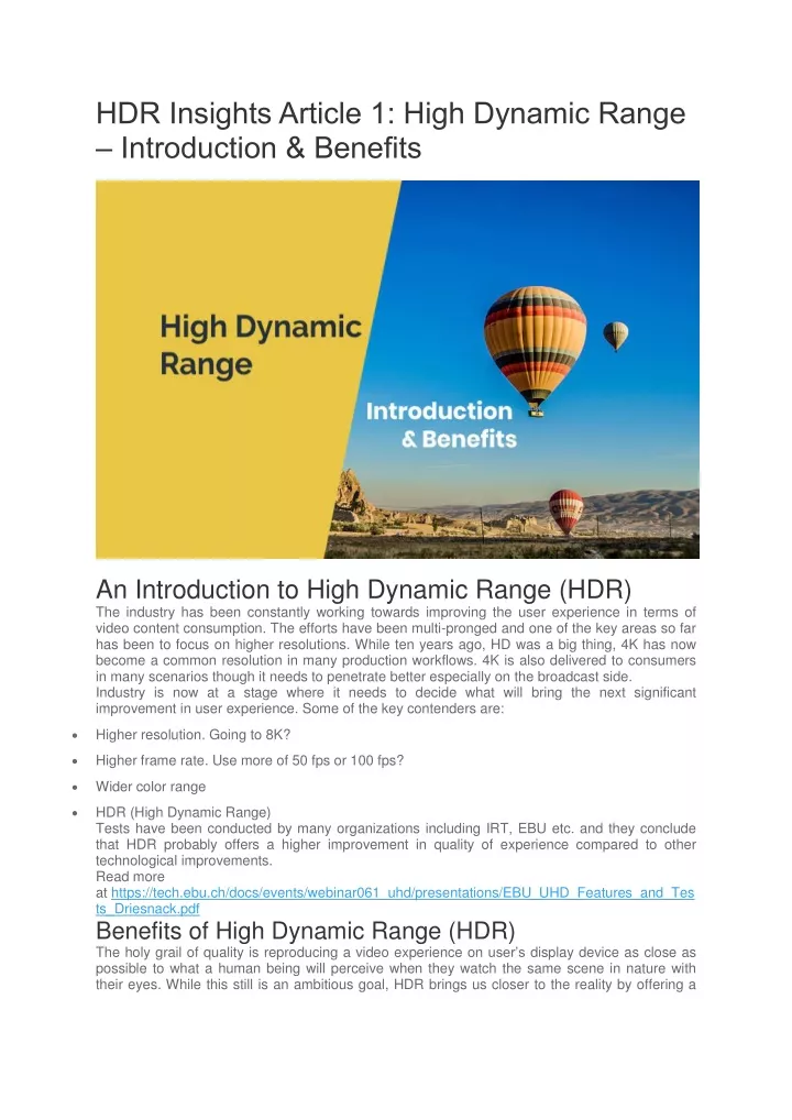 hdr insights article 1 high dynamic range