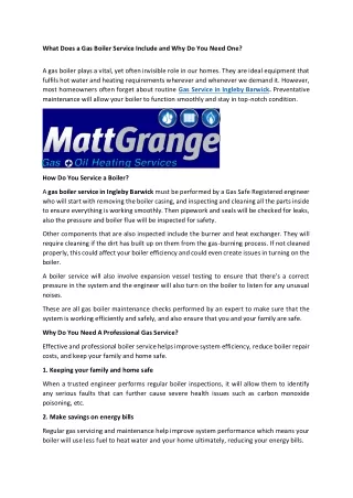 What Does a Gas Boiler Service Include and Why Do You Need One?