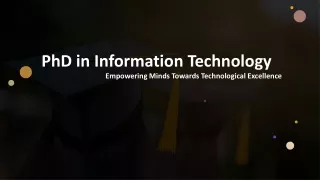 PhD in Information Technology