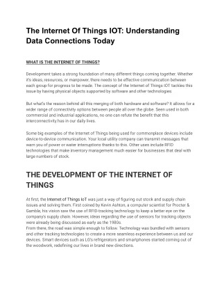 the internet of things iot understanding data