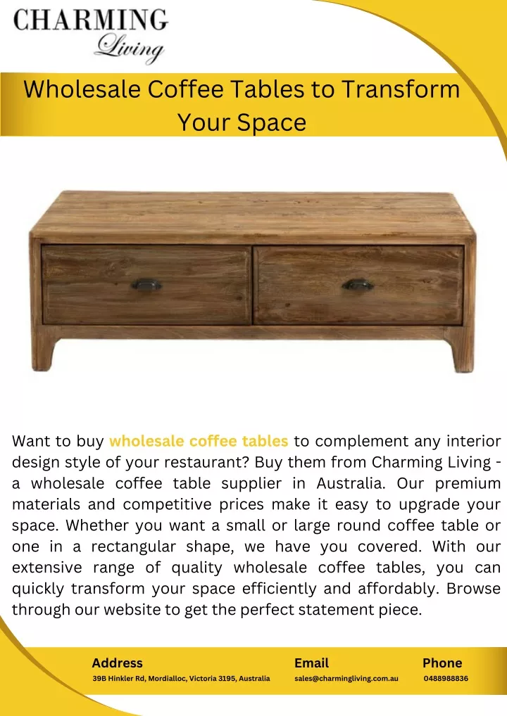 wholesale coffee tables to transform your space