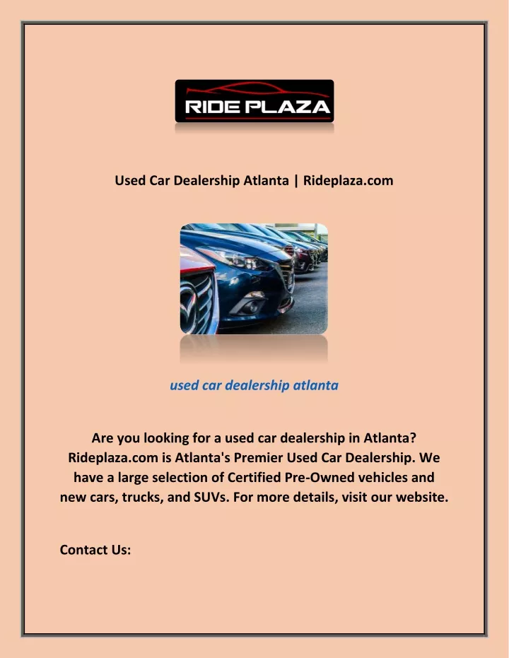 used car dealership atlanta rideplaza com