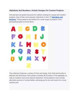 alphabets and numbers artistic designs for custom