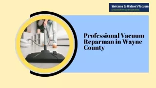 Professional Vacuum Reparman in Wayne County