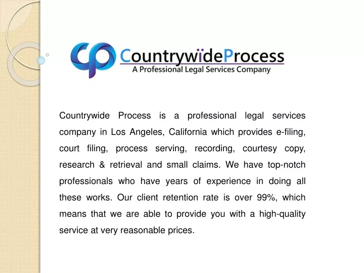 countrywide process is a professional legal