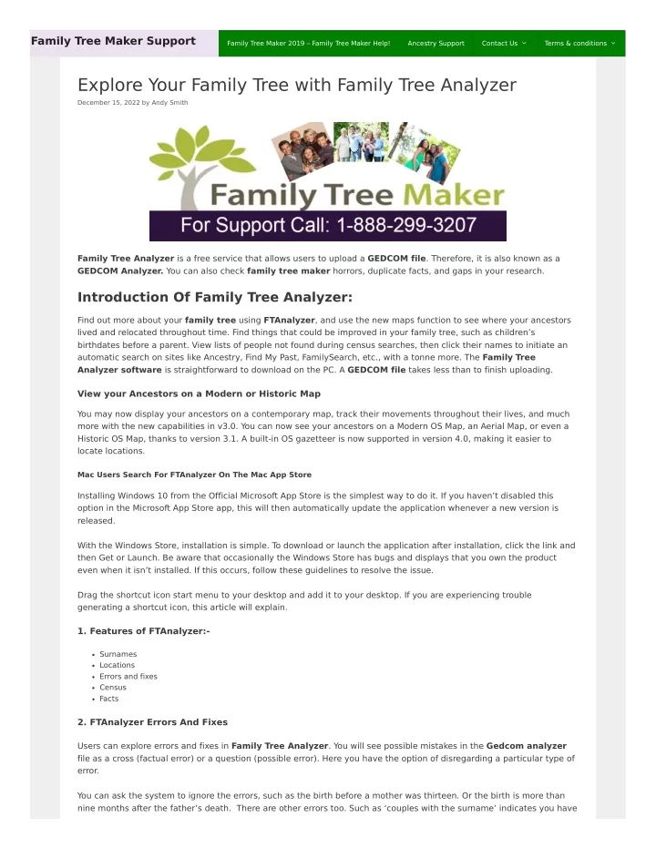 family tree maker support