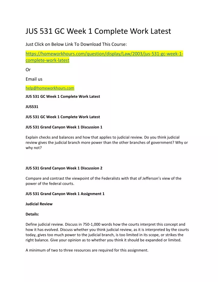 jus 531 gc week 1 complete work latest