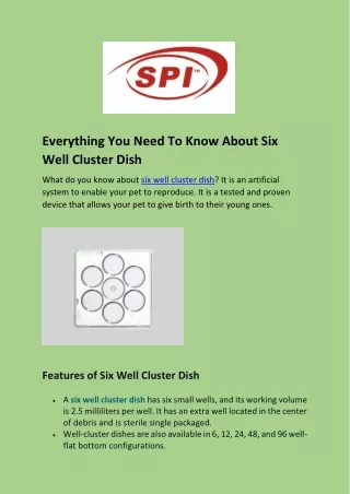 Learn Everything About Six Well Cluster Dish