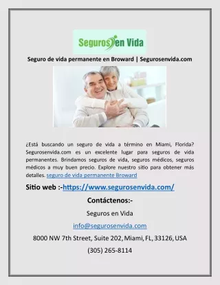 seguro de vida permanente en broward