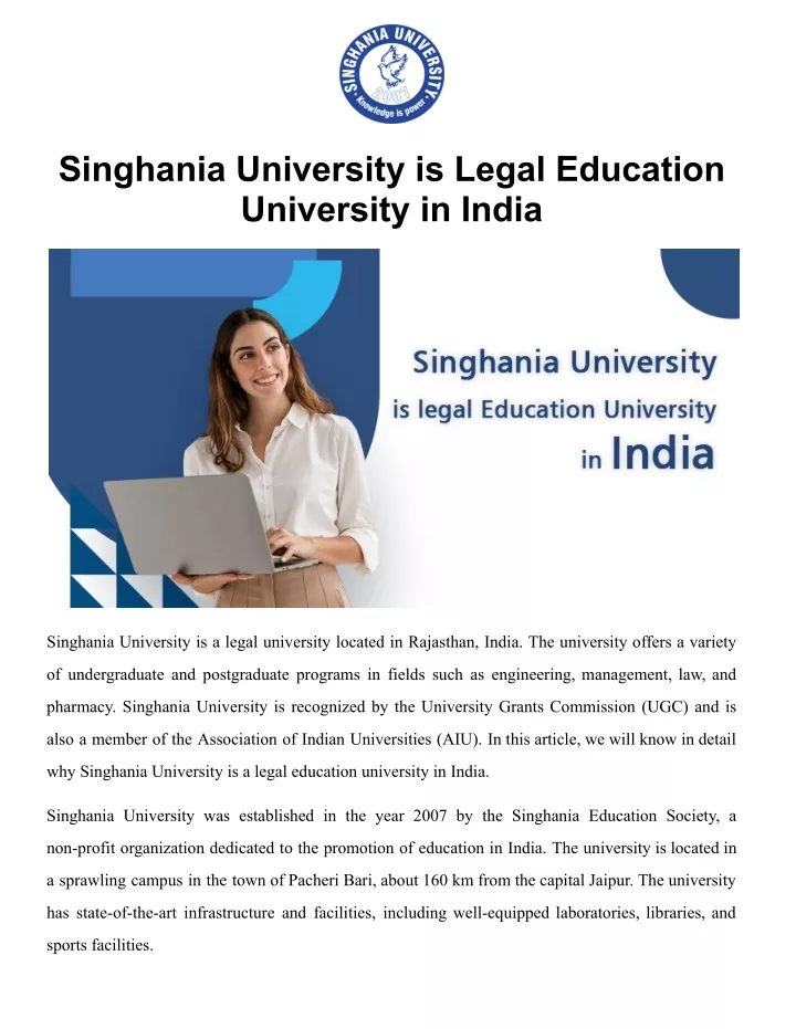 singhania university is legal education