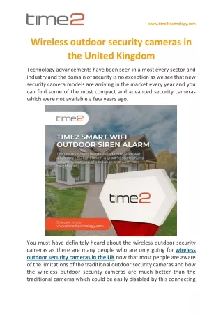 Wireless outdoor security cameras in the United Kingdom