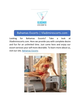 Bahamas Escorts | Vladimirescorts.com