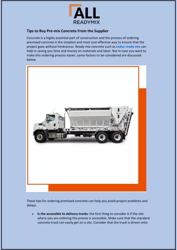 tips to buy pre mix concrete from the supplier