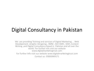 Digital Consultancy  in Pakistan
