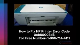 How to Fix HP Printer Error Code 0xb80003eB