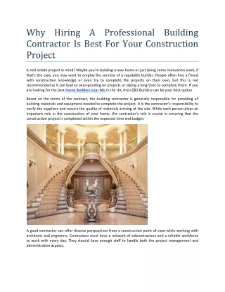 Why Hiring A Professional Building Contractor Is Best For Your Construction Projec1