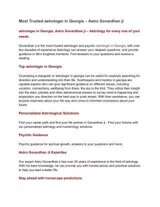 astrologer in Georgia