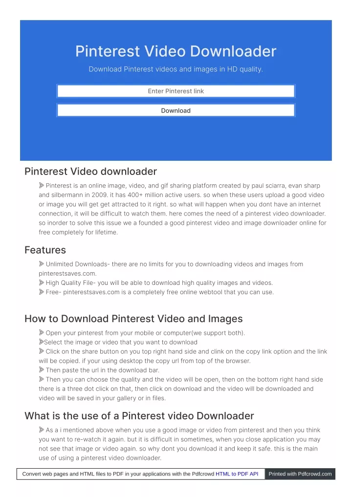 pinterest video downloader