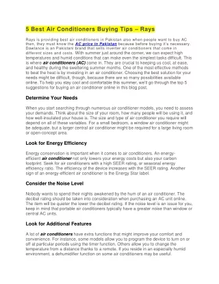 5 best air conditioners buying tips rays